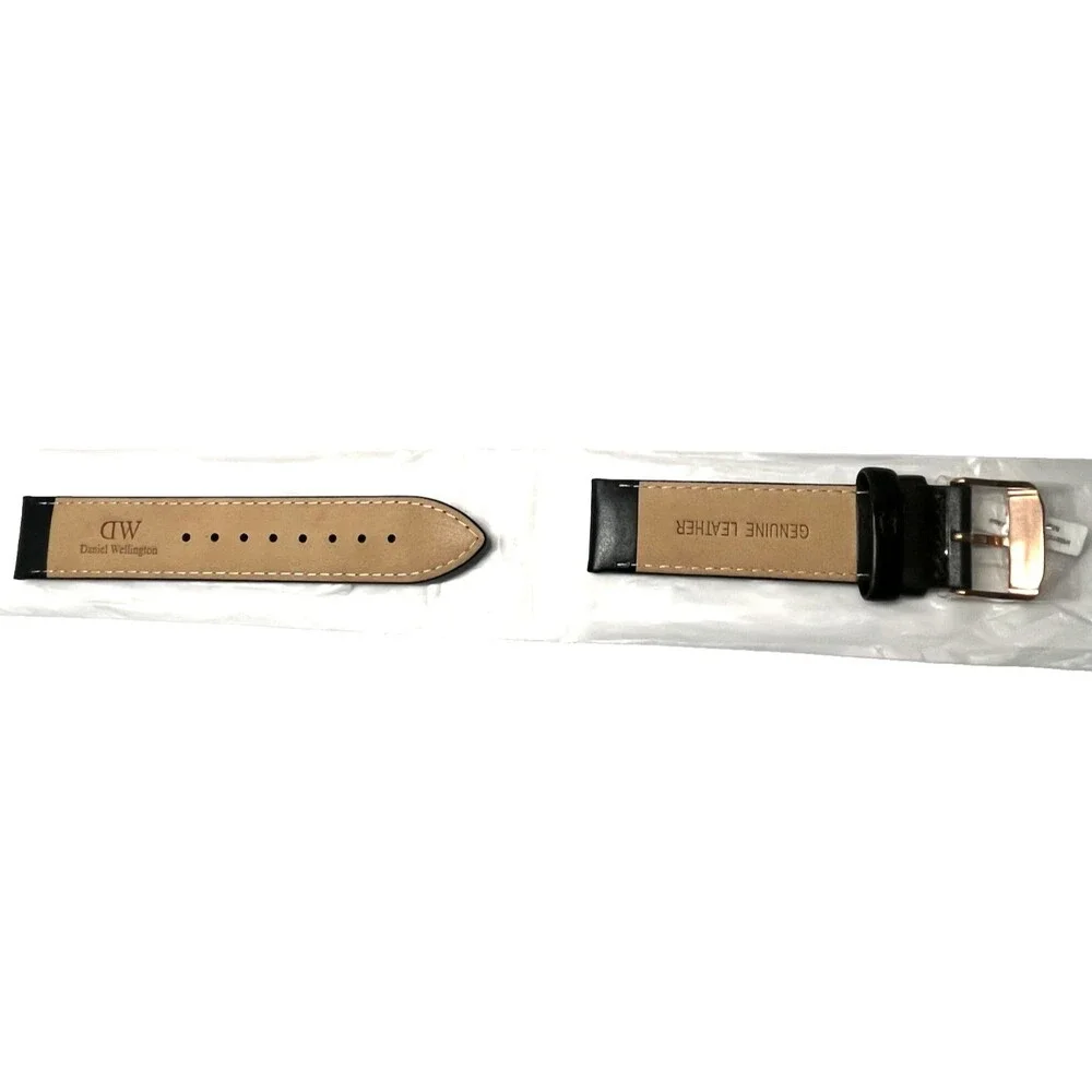 Daniel Wellington Classic Sheffield Italian Leather Watch Band (Black & R.Gold)